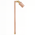 Wide Head Copper Stem Path Light in Raw Copper, close product view