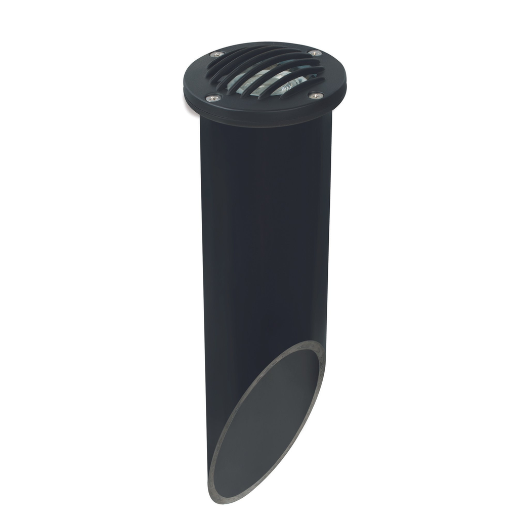 Black louvered deep-sleeve well light