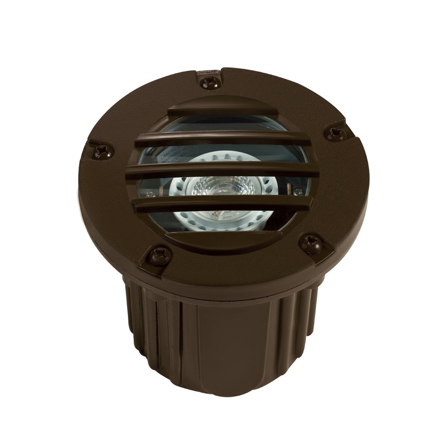 Bronze louvered adjustable round well light