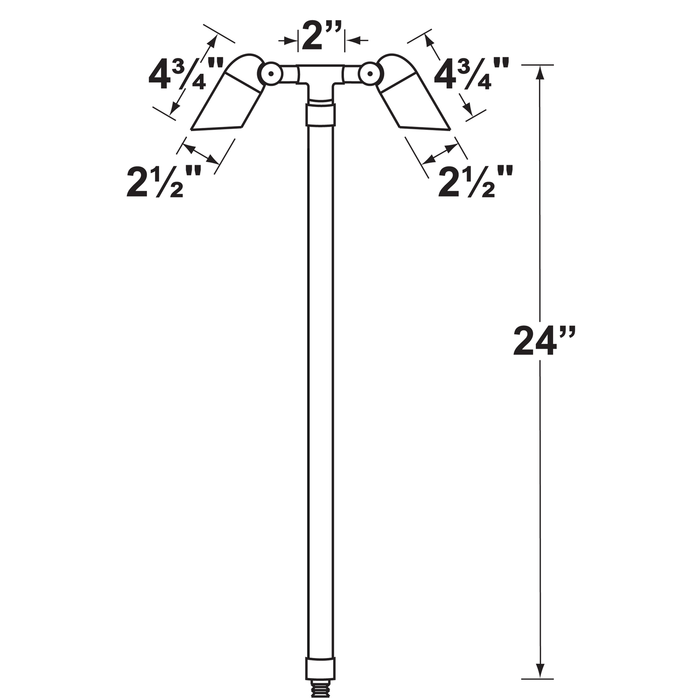 Brass Mini Twin Path Light in Silver Plated, alternate product view