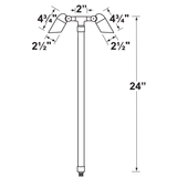 Brass Mini Twin Path Light in Gun Metal, alternate product view