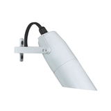 White long-shroud adjustable downlight with wall-mount yoke
