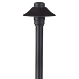 4 Inch Mini Umbrella Path Light, 18 Inch Stem, Black, 240 Lumens