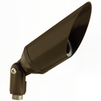 Bronze hooded directional bullet landscape light, angled view
