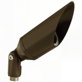Bronze hooded directional bullet landscape light, angled view