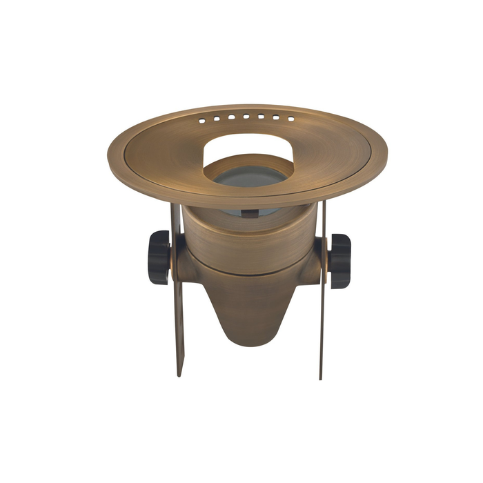 Antique bronze adjustable tilt well light, adjustment detail