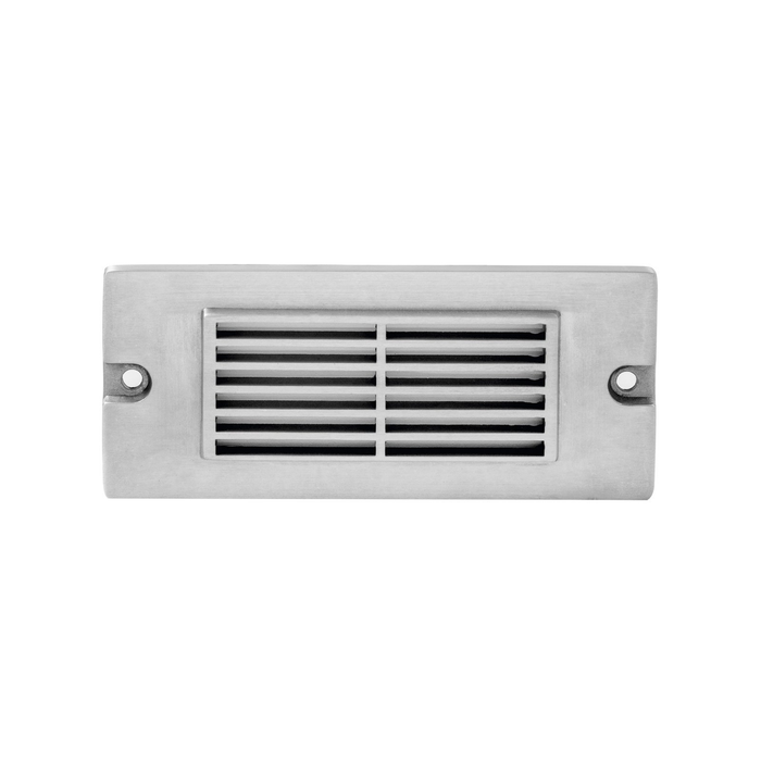 Brass louvered backless box step light in Silver Plated finish