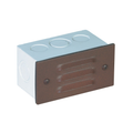 3-Louver step light in Rust, front view