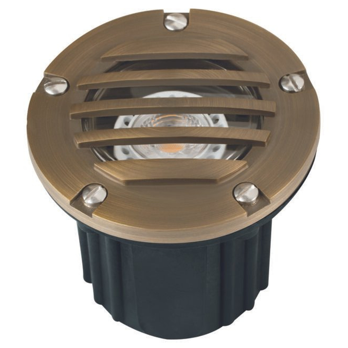 Antique bronze louvered round well light