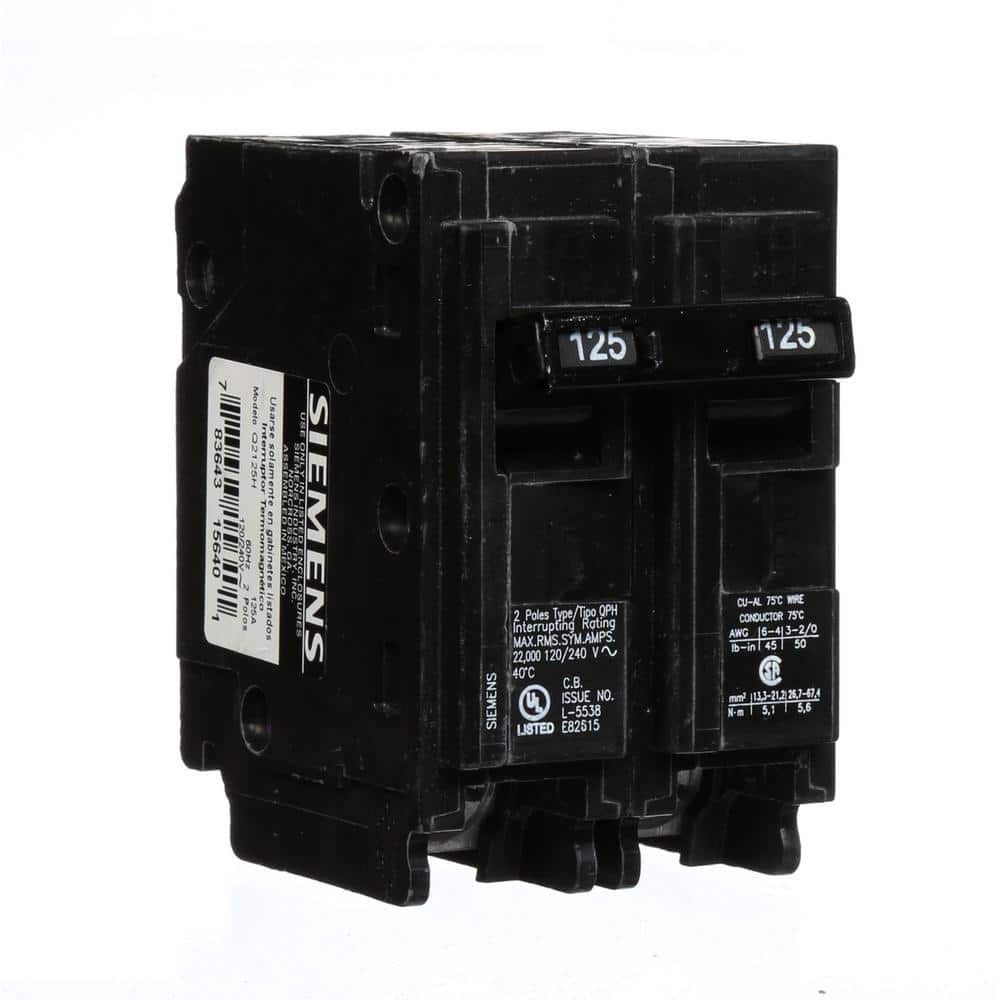 Siemens Type QPH Double-Pole 22kA Circuit Breaker, model Q220H, product label detail, image 36