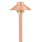 Close-up of 6 Inch Orient Copper Path Light in Raw Copper