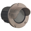 Stainless Steel hooded round step light - front product view