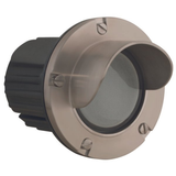 Stainless Steel hooded round step light - front product view