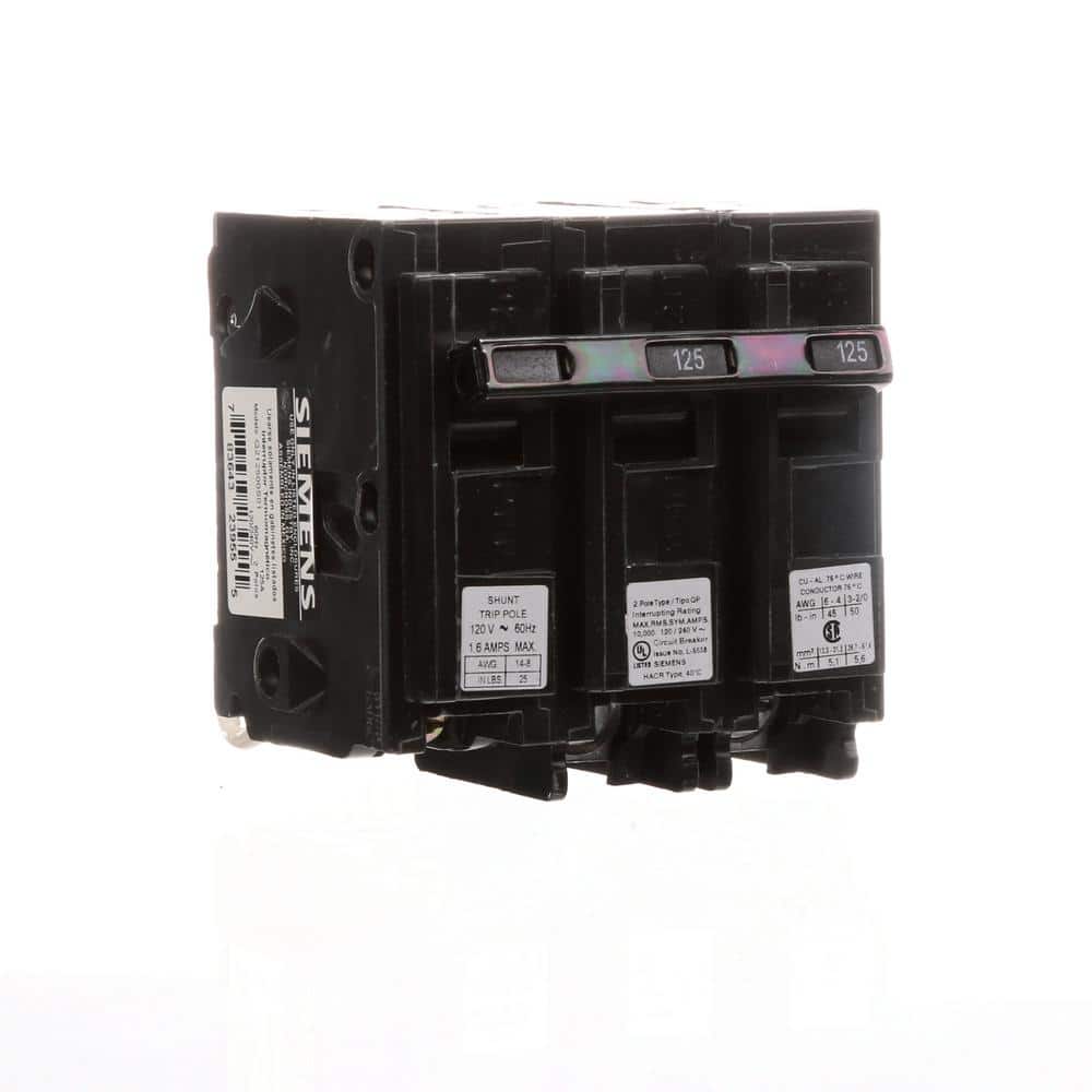 Siemens Type QP Circuit Breaker with Shunt Trip, model Q12000S01, product label detail, image 6