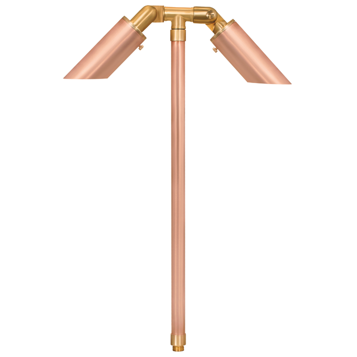 Round Head Copper Twin Path Light in Raw Copper, alternate product view