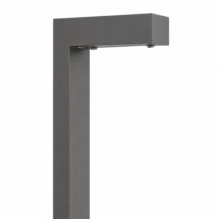 Close-up of 6 Inch Brass L-Shaped Path Light in Gun Metal
