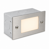 Lensed Step Light, Recessed, 4-3/8 Inch, Silver Plated, 210 Lumens