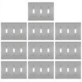 Enerlites Toggle Switch Three-Gang Metal Wall Plate