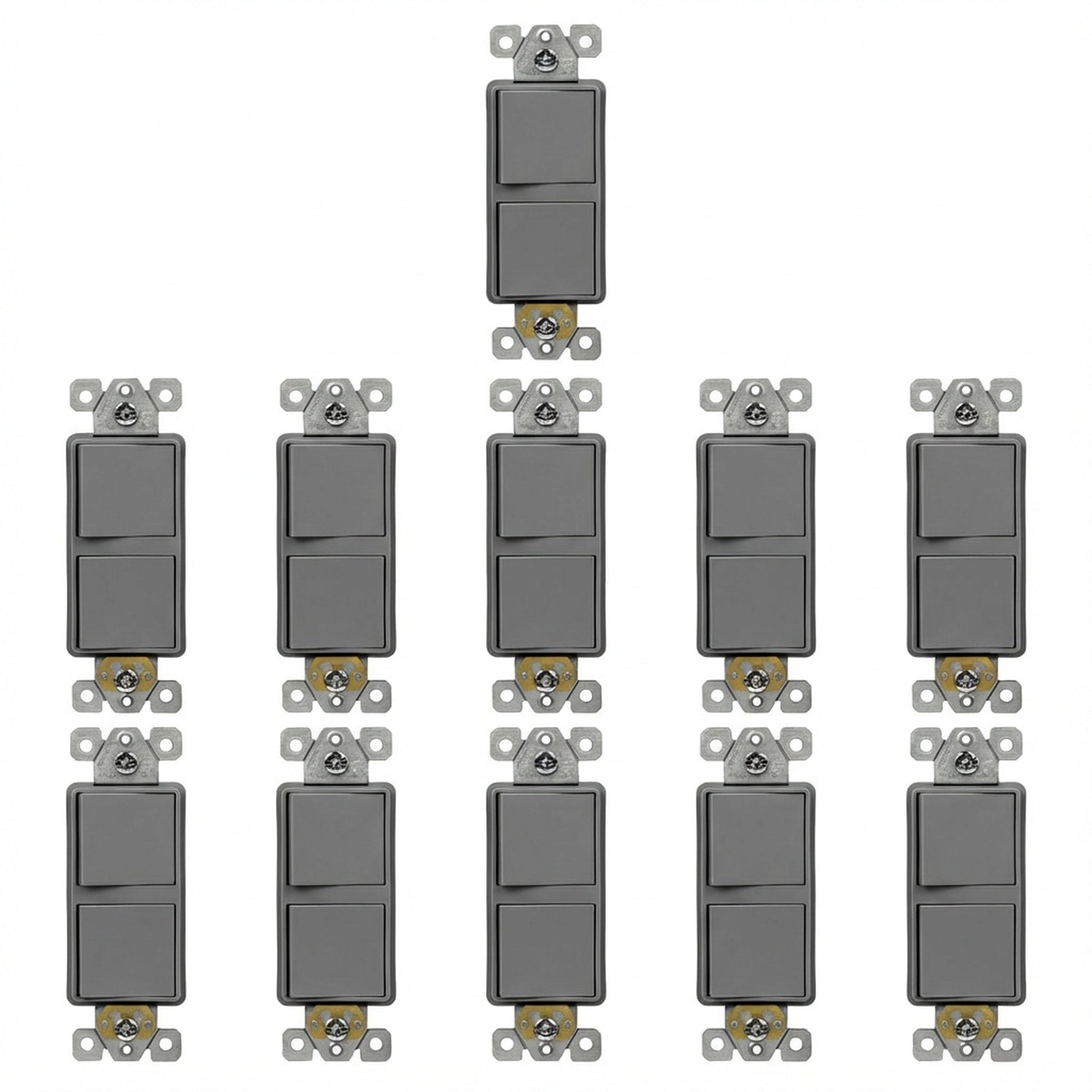 Enerlites 15A Dual Rocker Switches, Single Pole