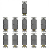 Enerlites 15A Dual Rocker Switches, Single Pole