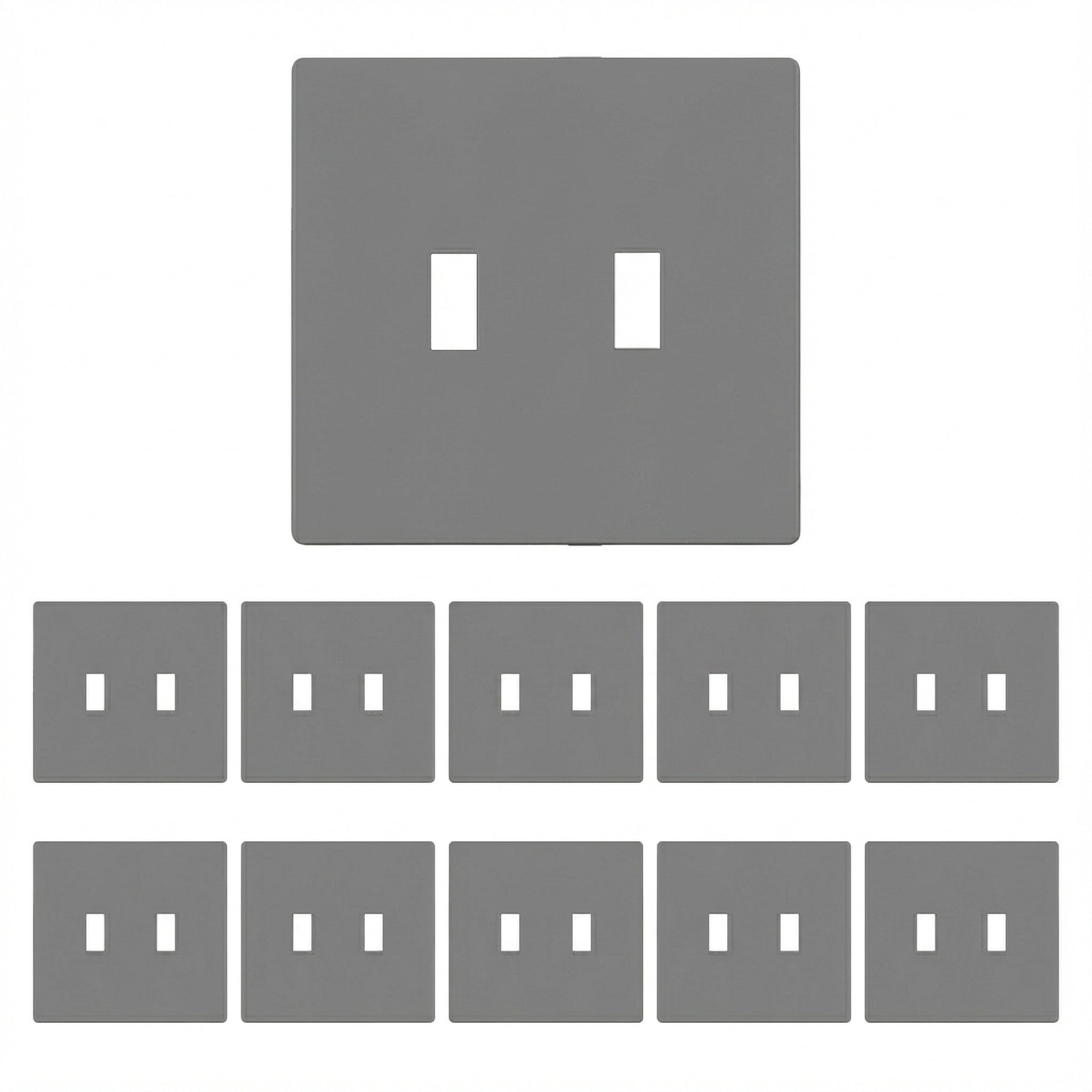 Enerlites Screwless Toggle Two-Gang Wall Plate