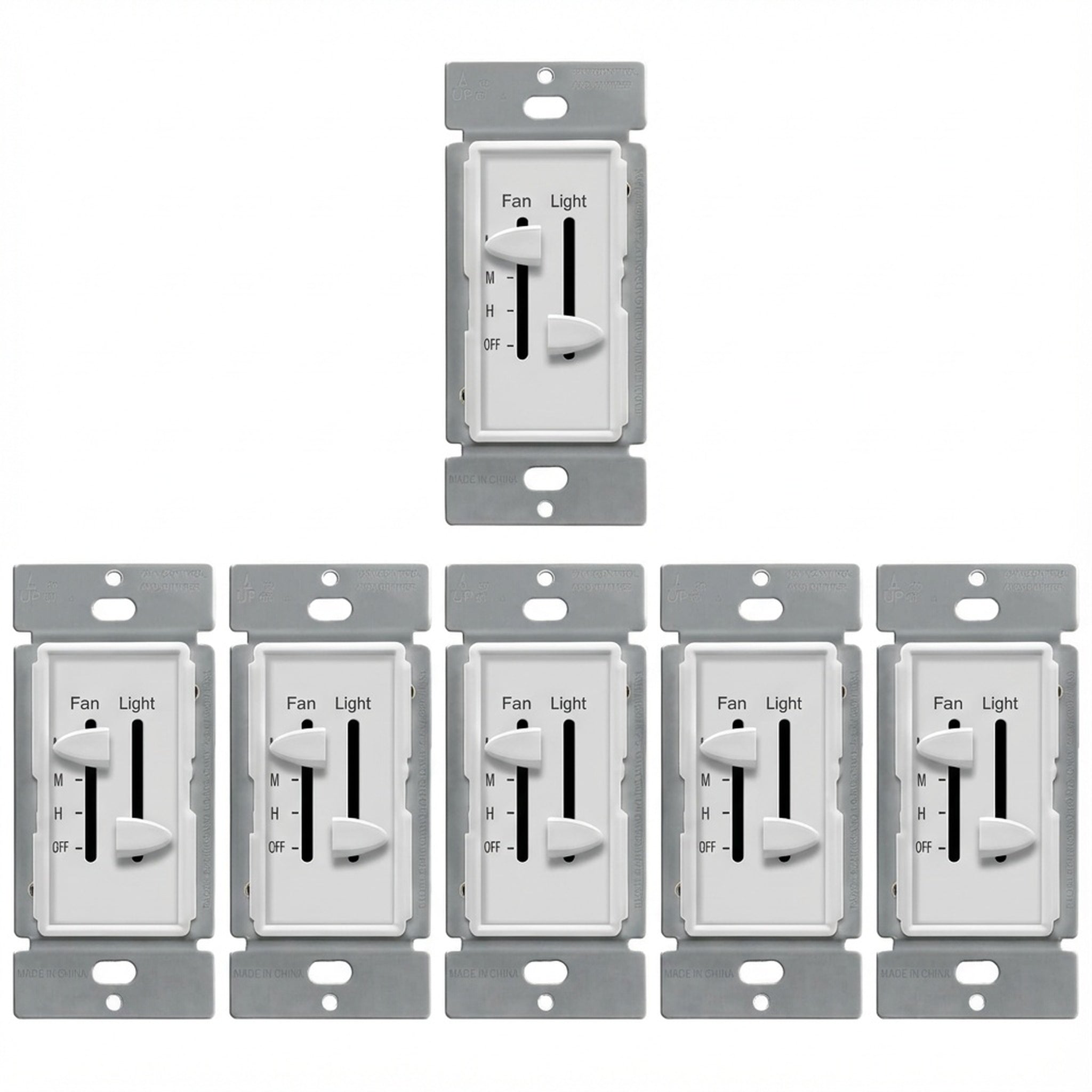 Enerlites 3-Speed Fan Control and LED Dimmer Slider, Single Pole