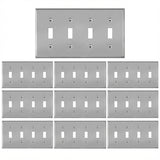 Enerlites Toggle Switch Four-Gang Metal Wall Plate