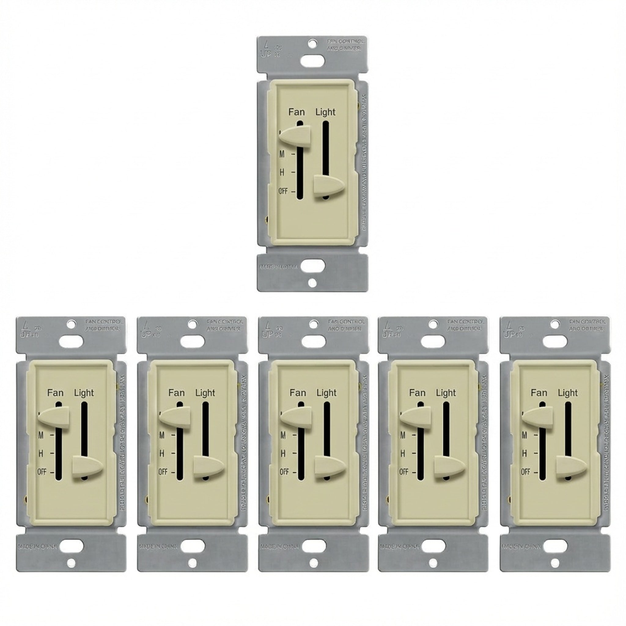 Enerlites 3-Speed Fan Control and LED Dimmer Slider, Single Pole