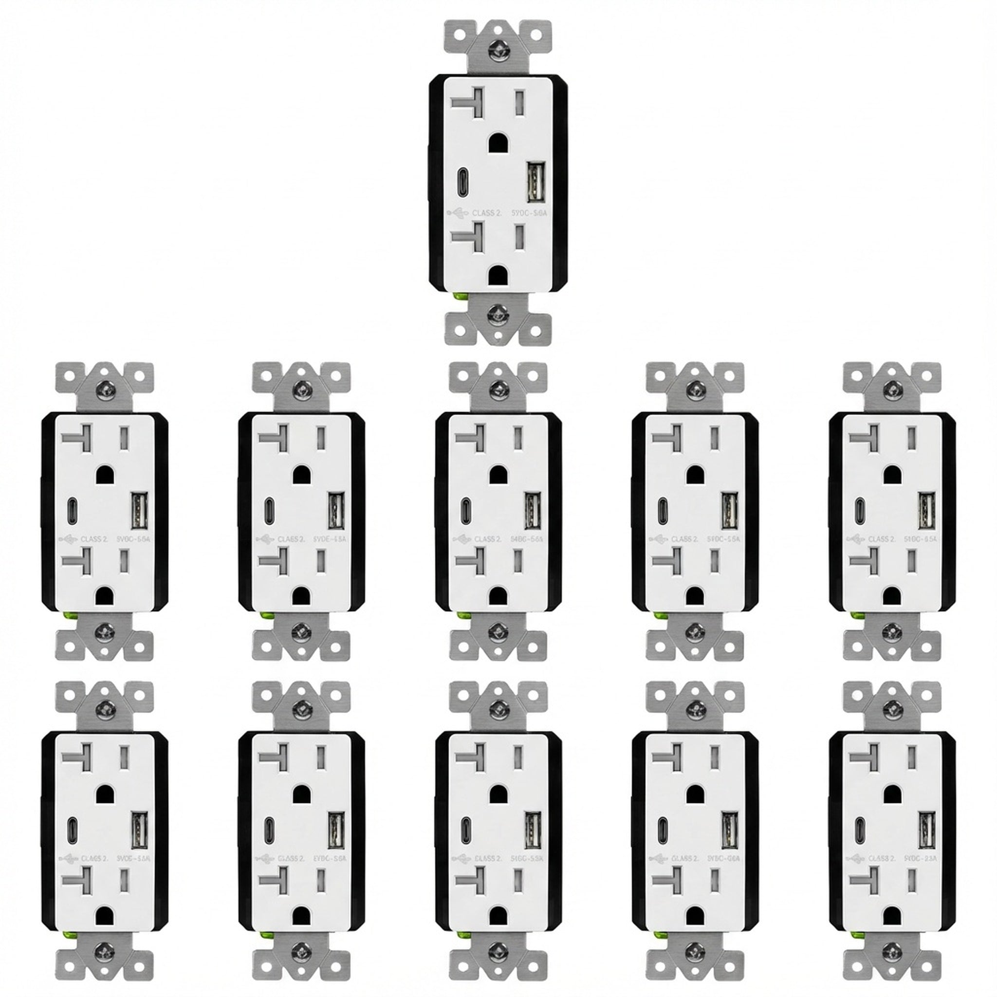 Enerlites USB Wall Outlet, USB-C and USB-A, 5amps, Tamper-Resistant 20A Duplex Receptacles