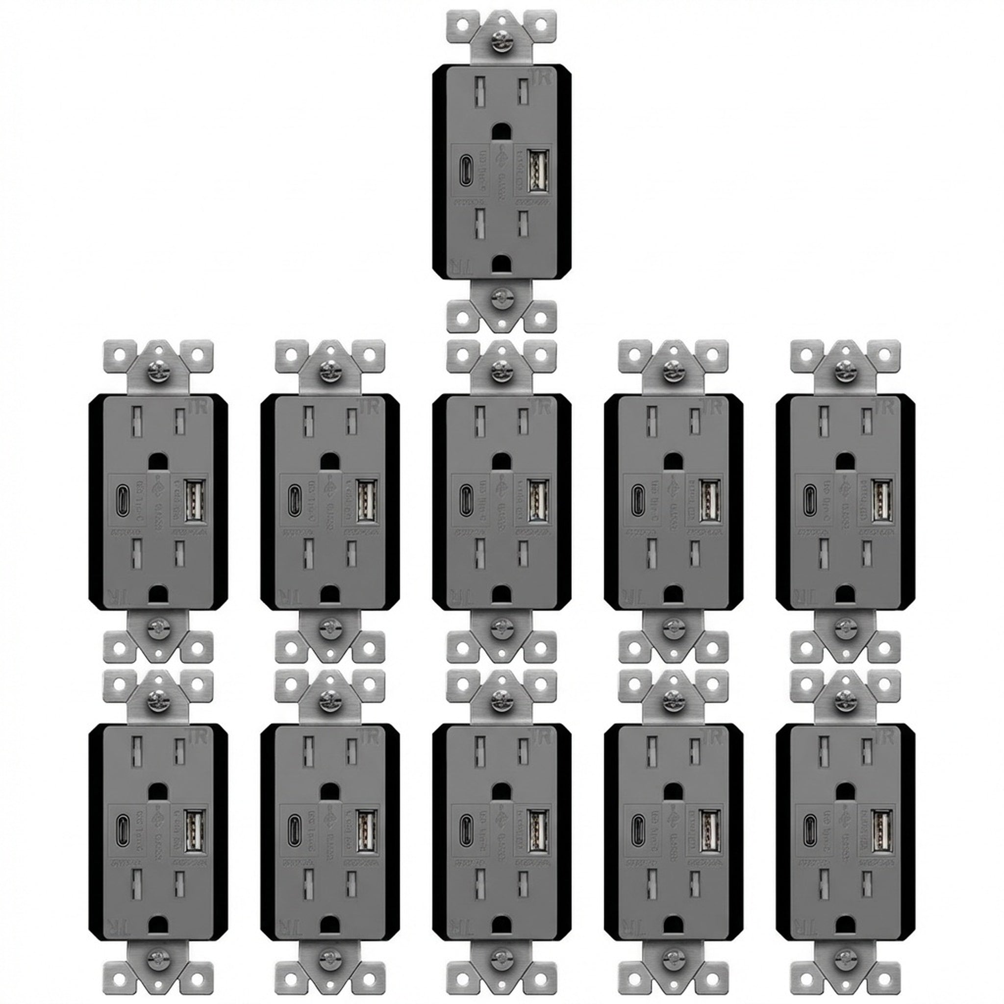 Enerlites 5.8A USB-A/C Wall Outlet, Tamper-Resistant 15A Duplex Receptacles
