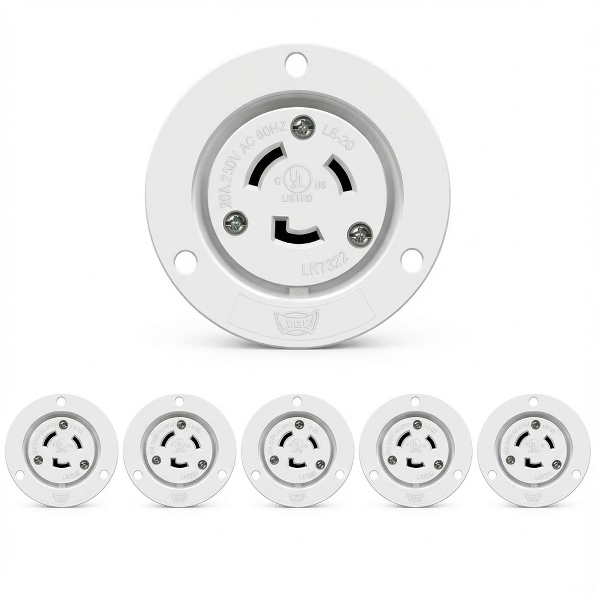 Enerlites Locking Flanged Outlet, 20A, L6-20RFO