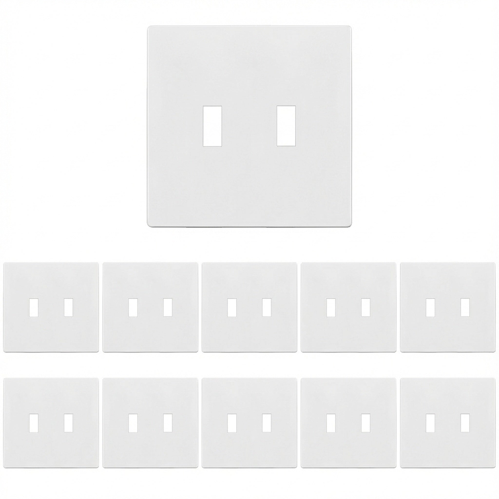 Enerlites Screwless Toggle Two-Gang Wall Plate
