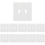 Enerlites Screwless Toggle Two-Gang Wall Plate