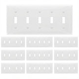 Enerlites Toggle Switch Five-Gang Wall Plate