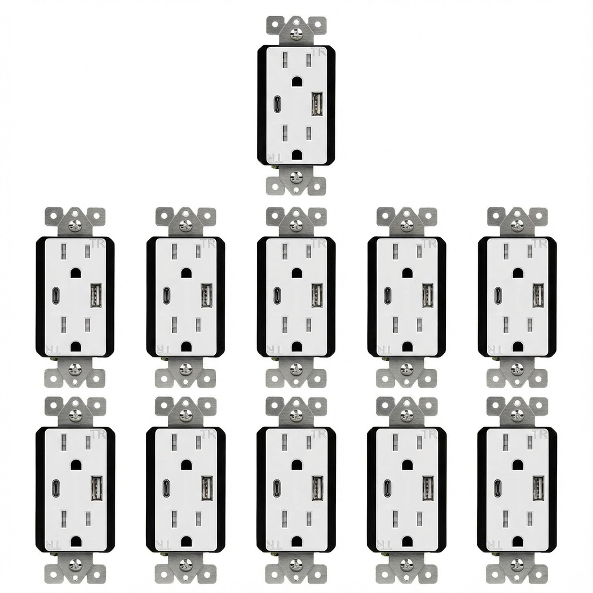 Enerlites 3.6A USB-A/C Wall Outlet, Tamper-Resistant 15A Duplex Receptacles