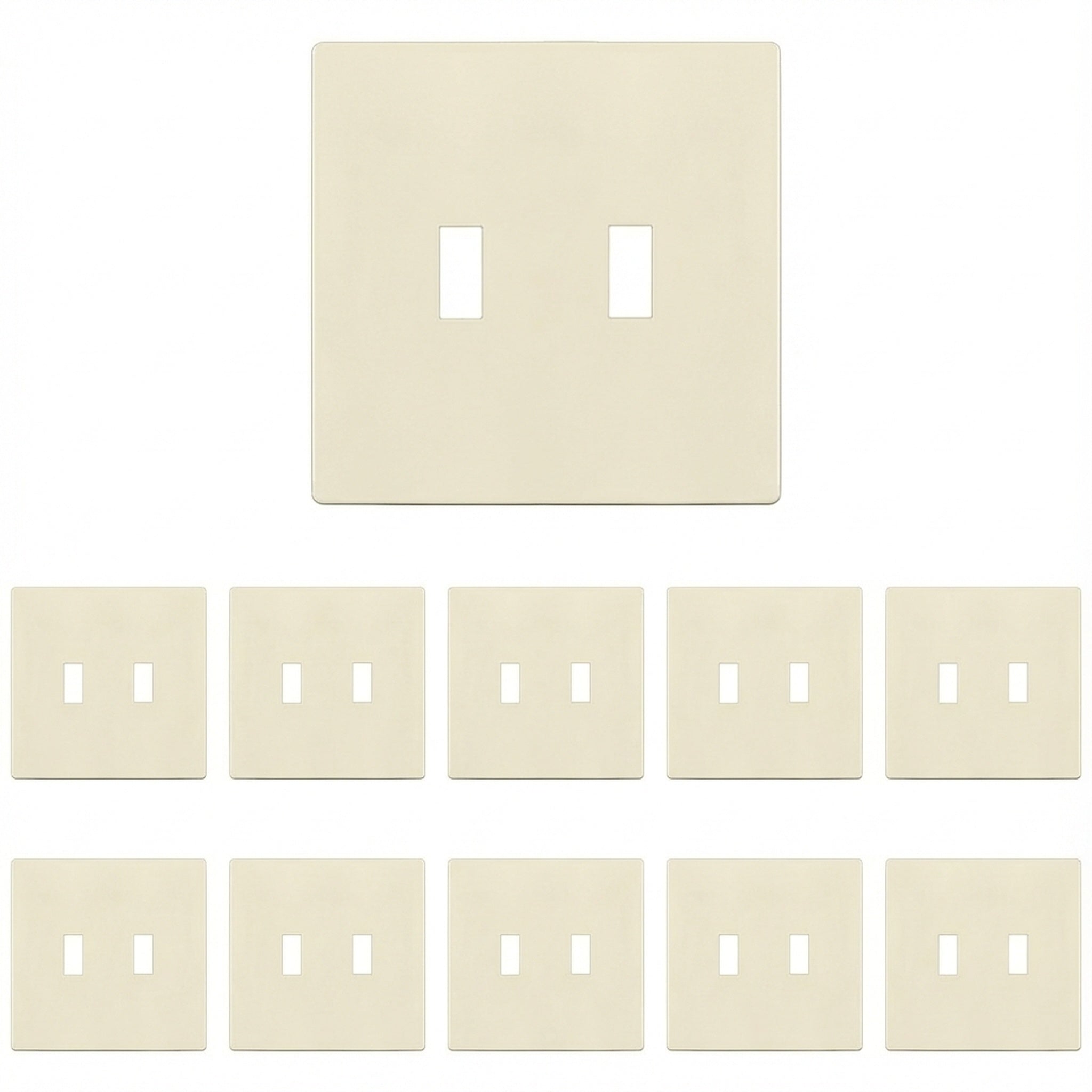 Enerlites Screwless Toggle Two-Gang Wall Plate