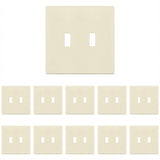 Enerlites Screwless Toggle Two-Gang Wall Plate