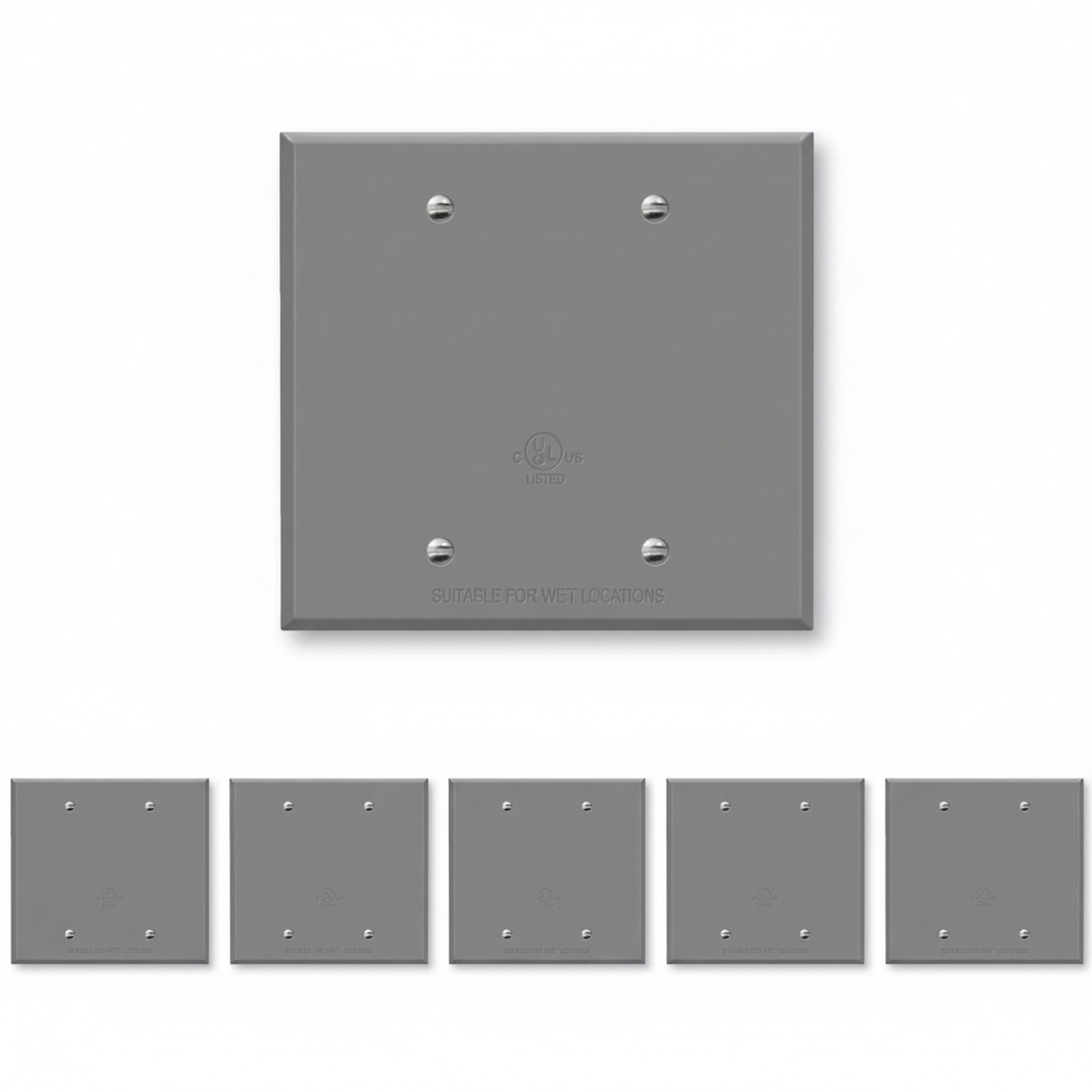 Enerlites 2-Gang Weatherproof Metal Blank Wall Plate