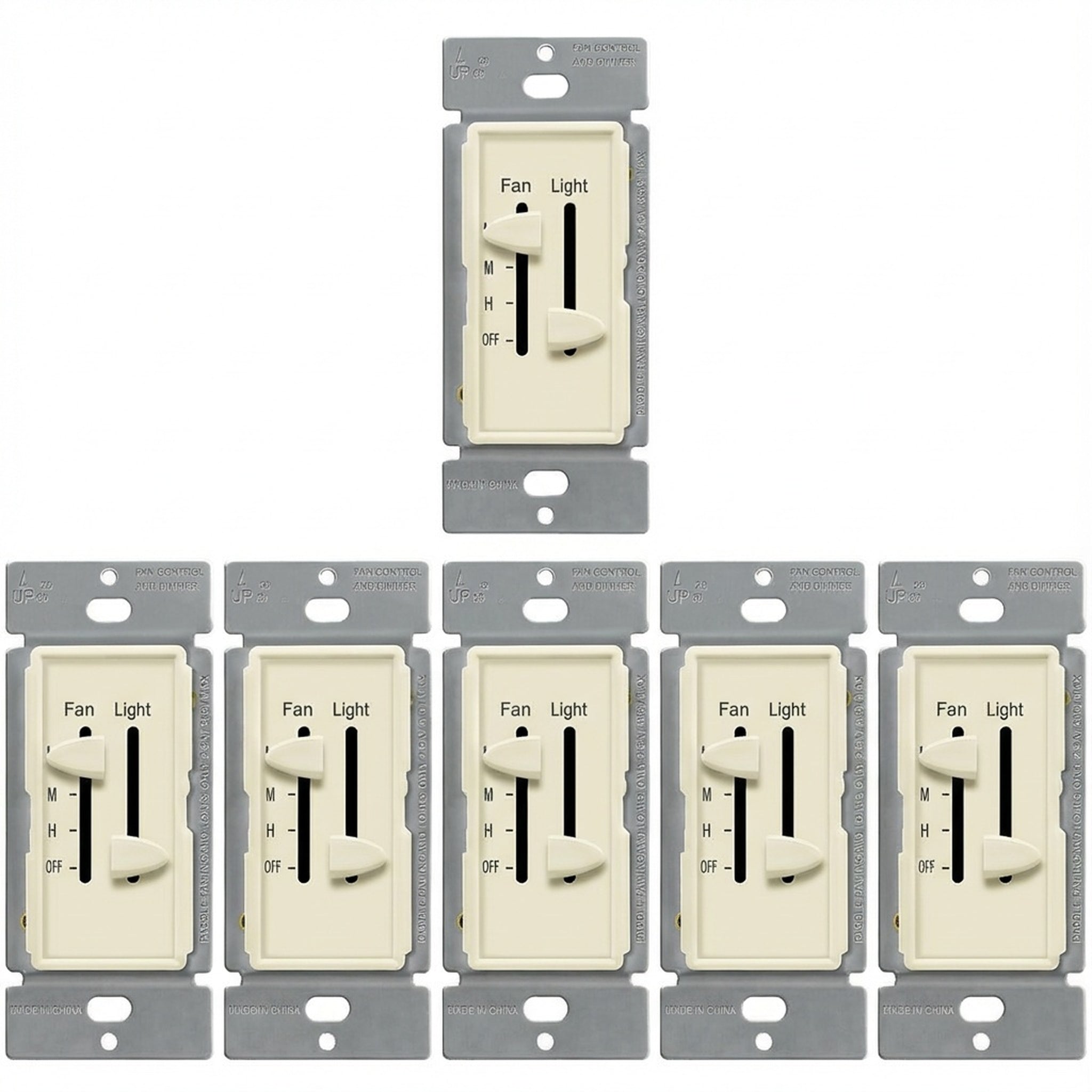 Enerlites 3-Speed Fan Control and LED Dimmer Slider, Single Pole