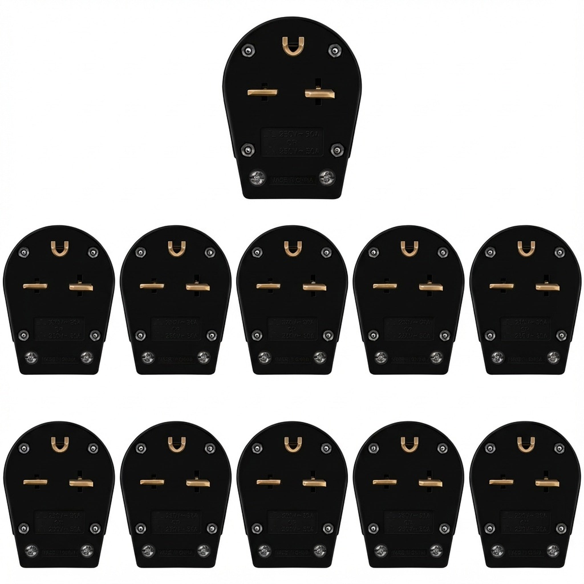 Enerlites Straight Blade Angle Replacement Male Plug 250VAC, 6-30P/50P