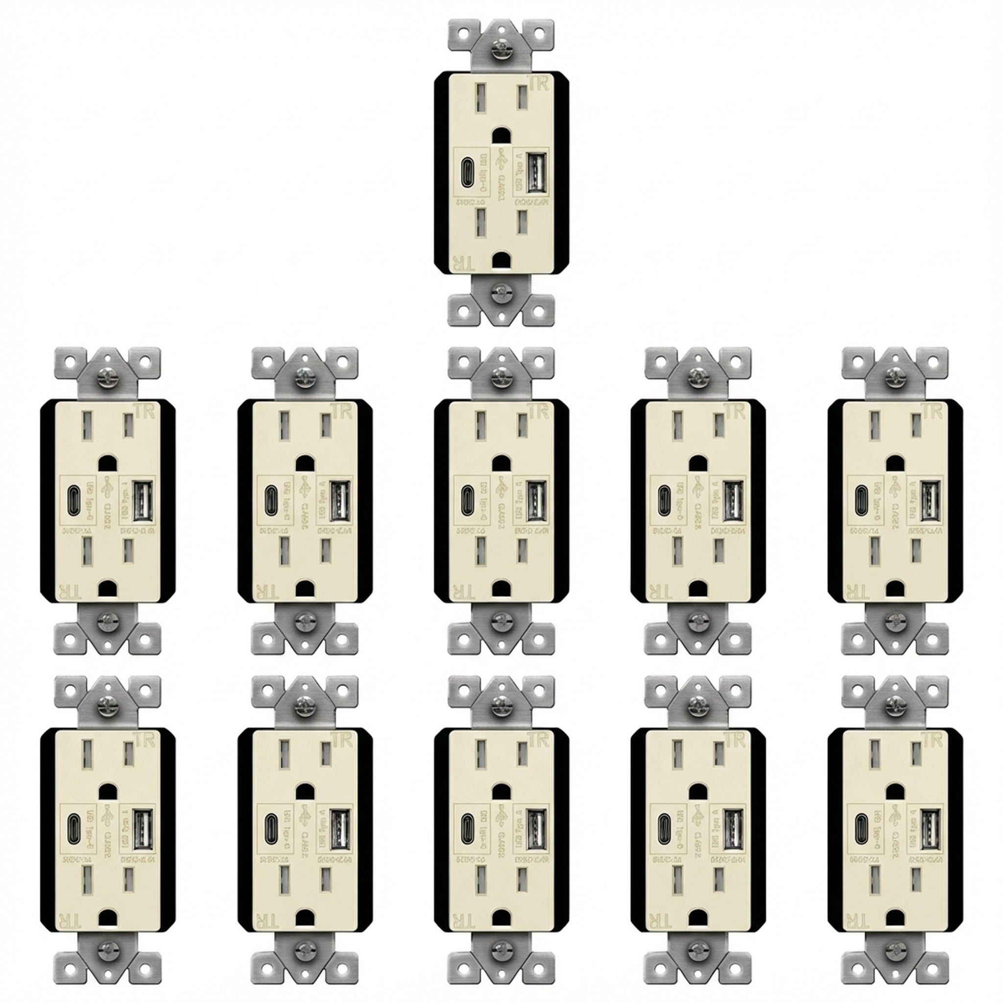Enerlites 3.6A USB-A/C Wall Outlet, Tamper-Resistant 15A Duplex Receptacles