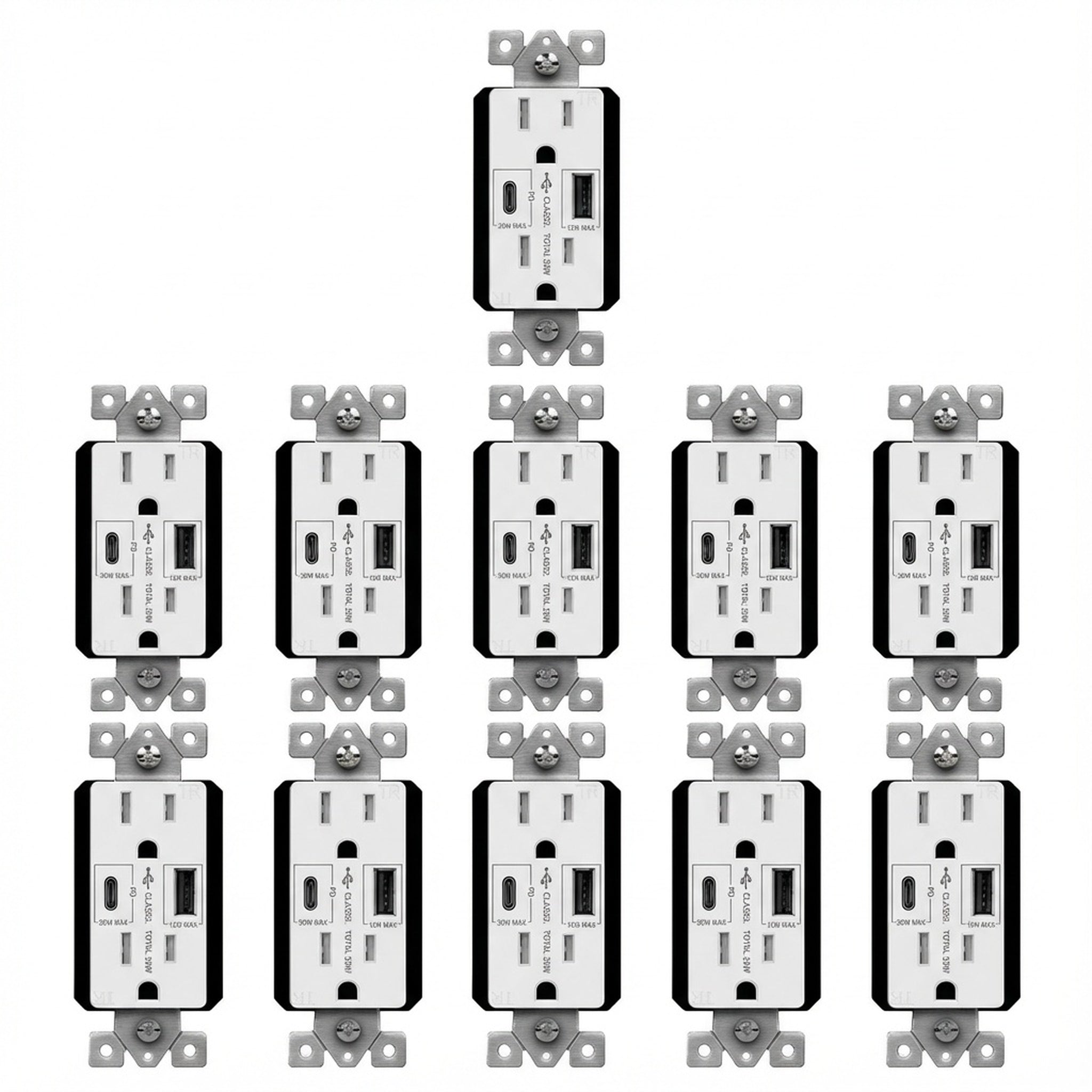 Enerlites 30W Power Delivery, USB Outlet Tyoe A/C USB Outlet, Tamper-Resistant 15A Duplex Receptacles
