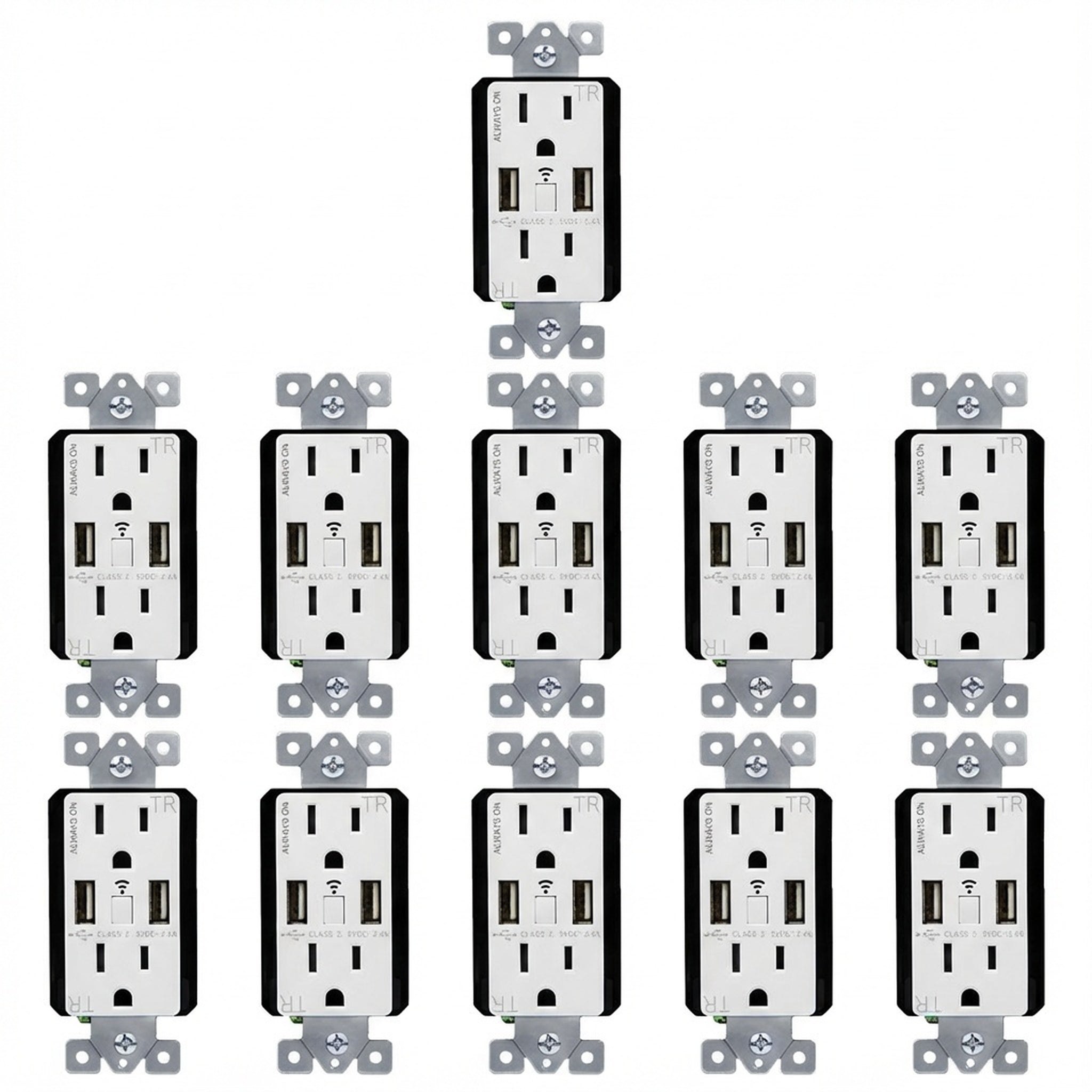 Enerlites Wi-Fi Smart Tamper-Resistant 15A Decorator Duplex Receptacle with 2.4A Dual USB Ports