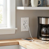 Enerlites Wi-Fi Smart Tamper-Resistant 15A Decorator Duplex Receptacle with 2.4A Dual USB Ports