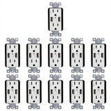 Enerlites Wi-Fi Smart Tamper-Resistant 15A Decorator Duplex Receptacle with 2.4A Dual USB Ports