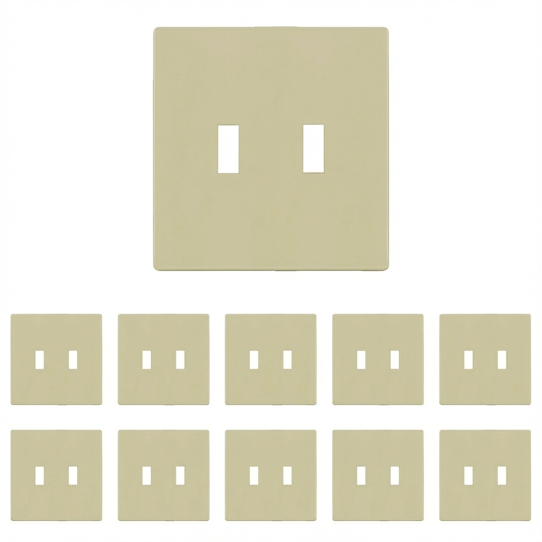 Enerlites Screwless Toggle Two-Gang Wall Plate