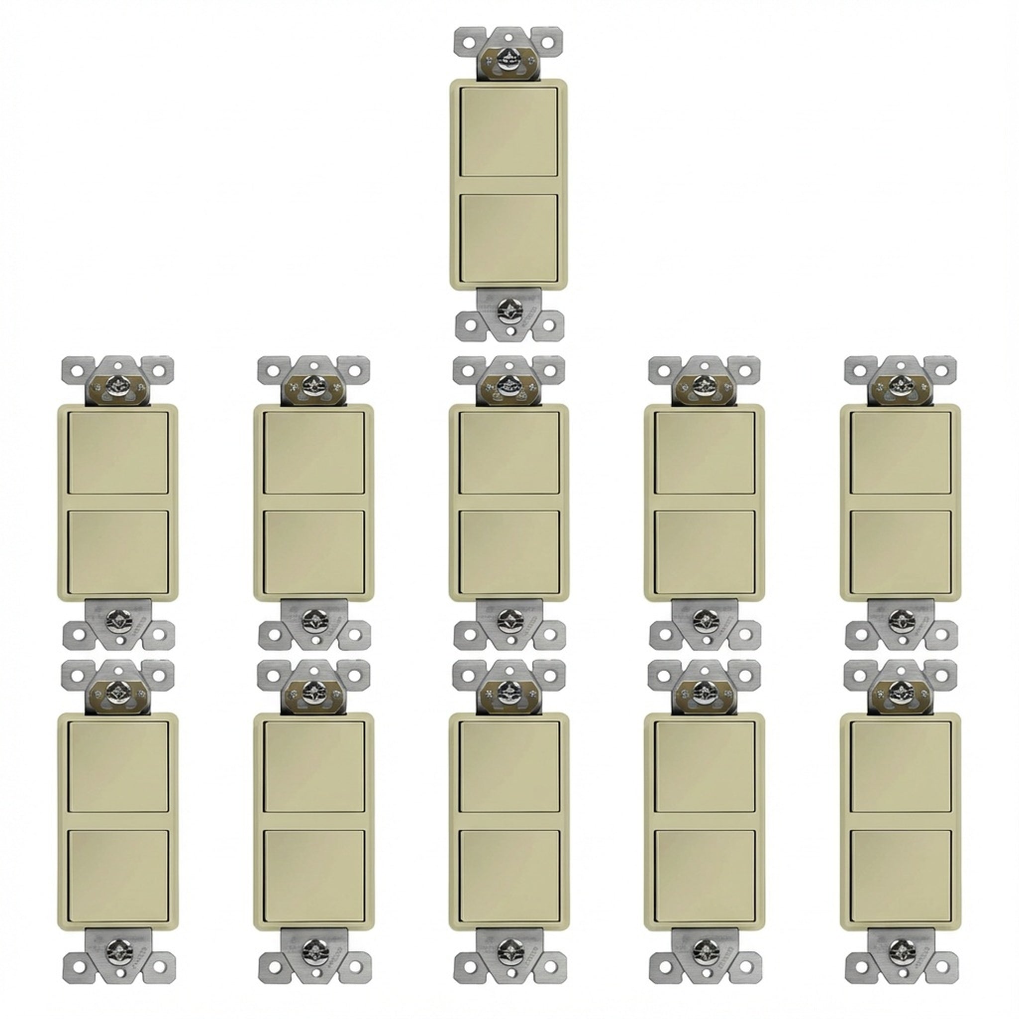 Enerlites 15A Dual Rocker Switches, Single Pole