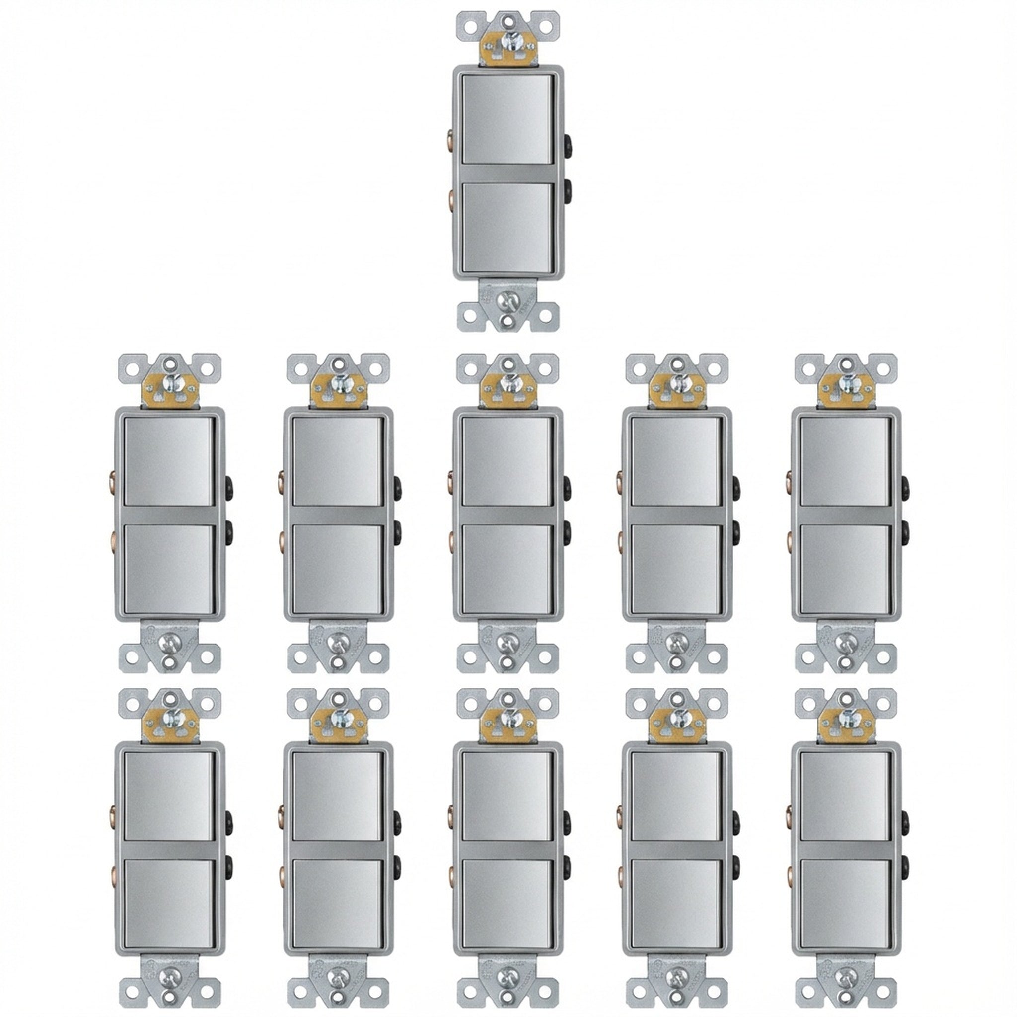 Enerlites 15A Dual Rocker Switches, Single Pole