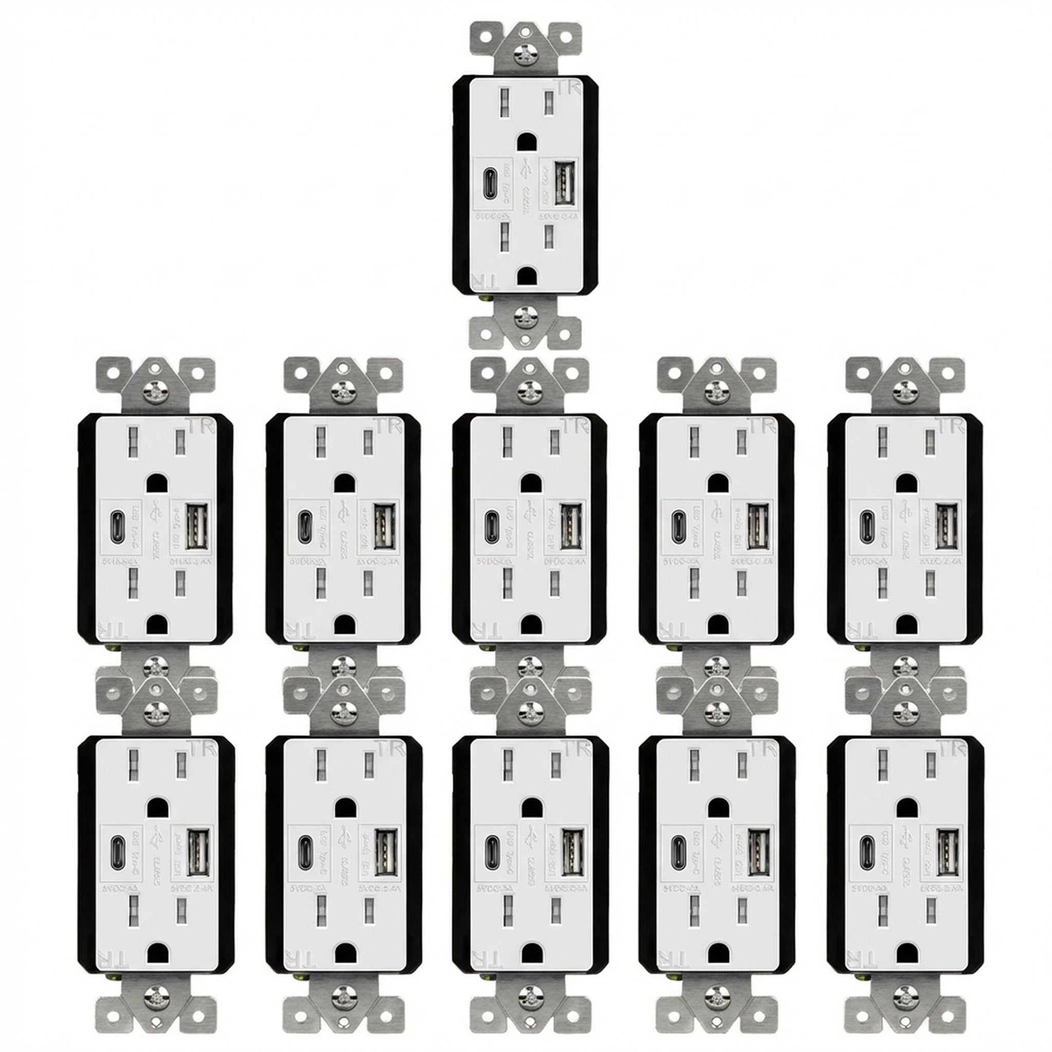 Enerlites 5.8A USB-A/C Wall Outlet, Tamper-Resistant 15A Duplex Receptacles