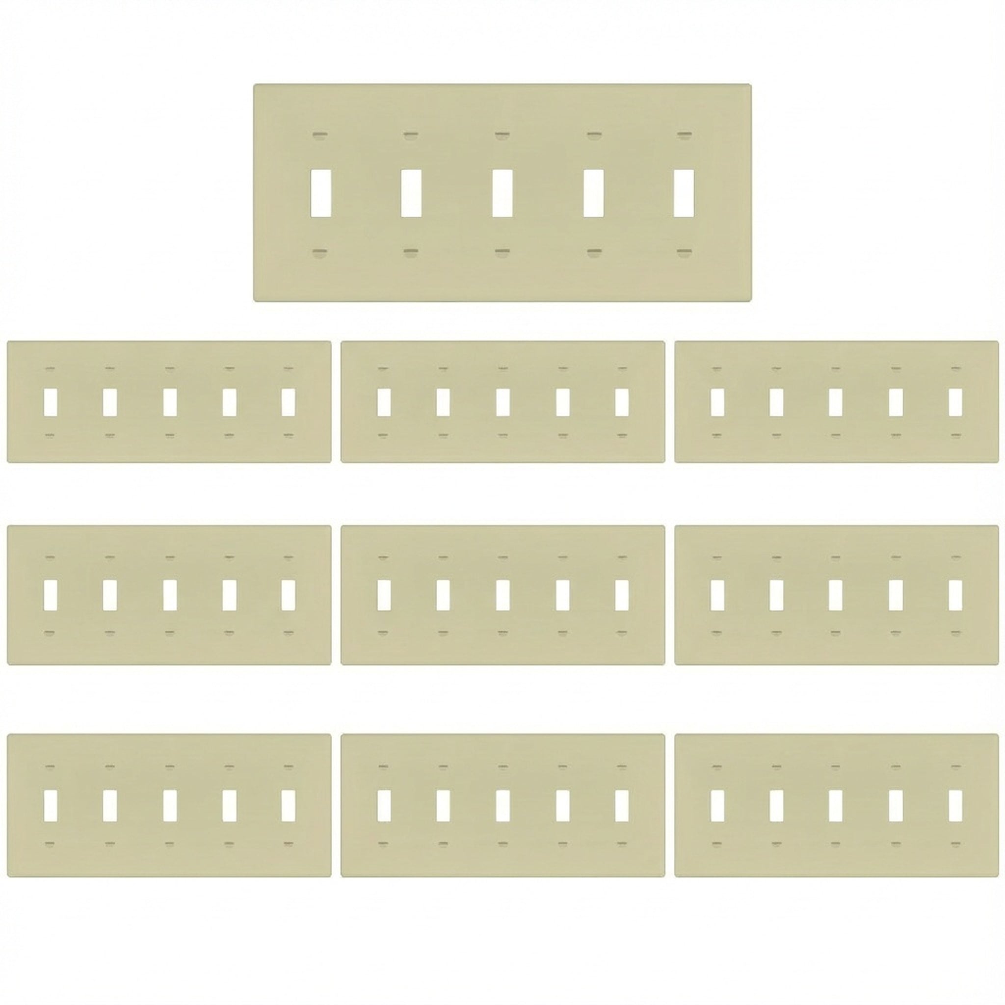 Enerlites Toggle Switch Five-Gang Wall Plate